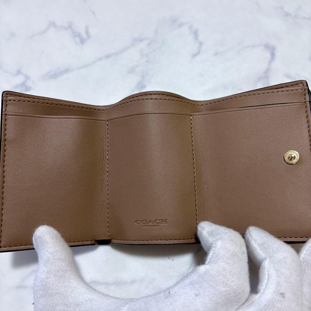 極美品 COACH オリガミ スモール トライフォールド ウォレット 財布
