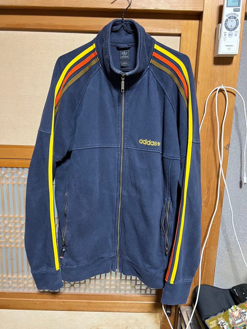 美品　アディダス　adidas ヴィンテージ トラックジャケット　紺　L