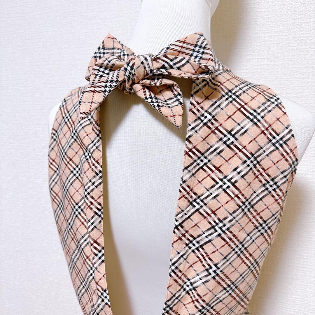 バーバリーブルーレーベル　バックオープンノースリーブ　ノバチェック　ピンク