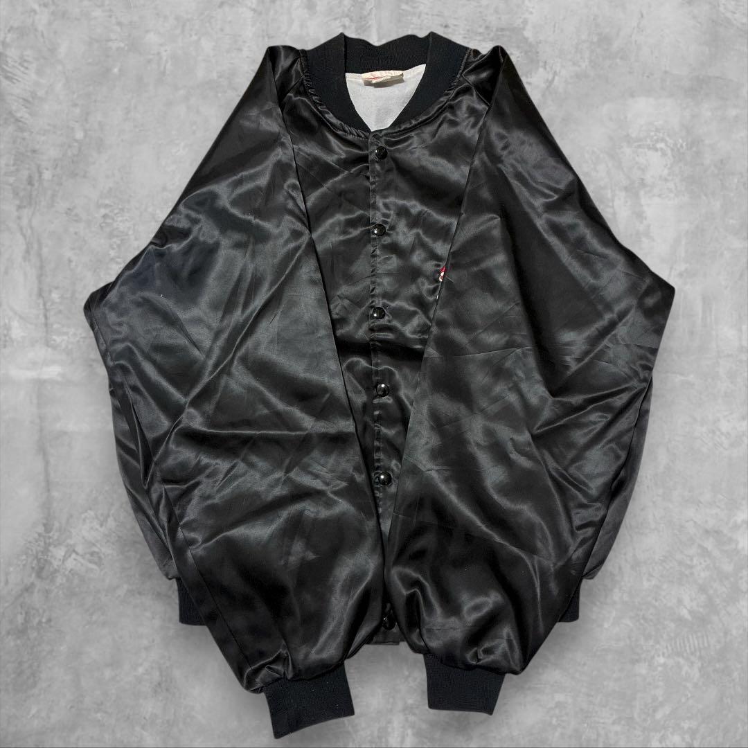 USA製HARTWELLシボレーCORVETT刺繍ナイロンスタジャンブラックXL