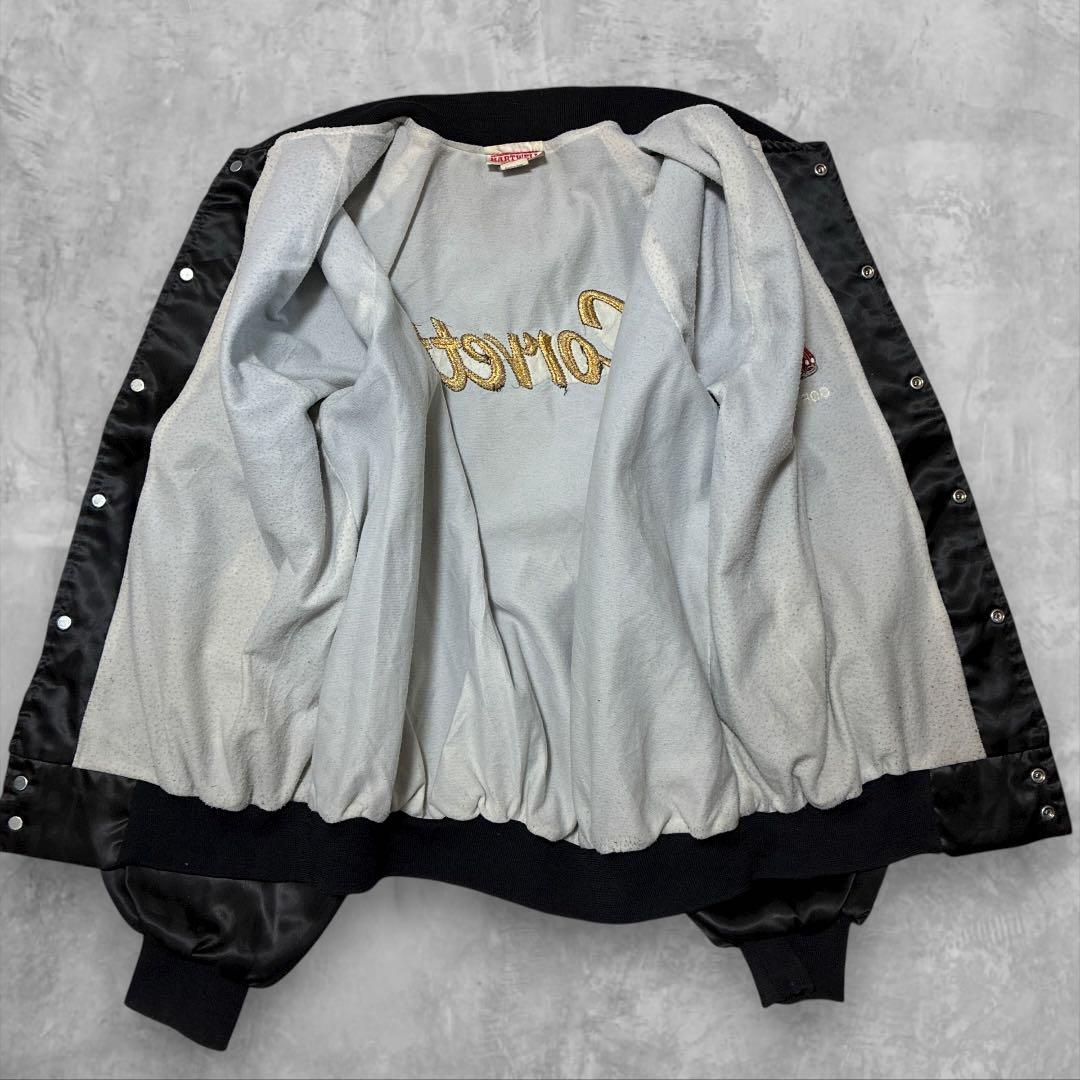 USA製HARTWELLシボレーCORVETT刺繍ナイロンスタジャンブラックXL