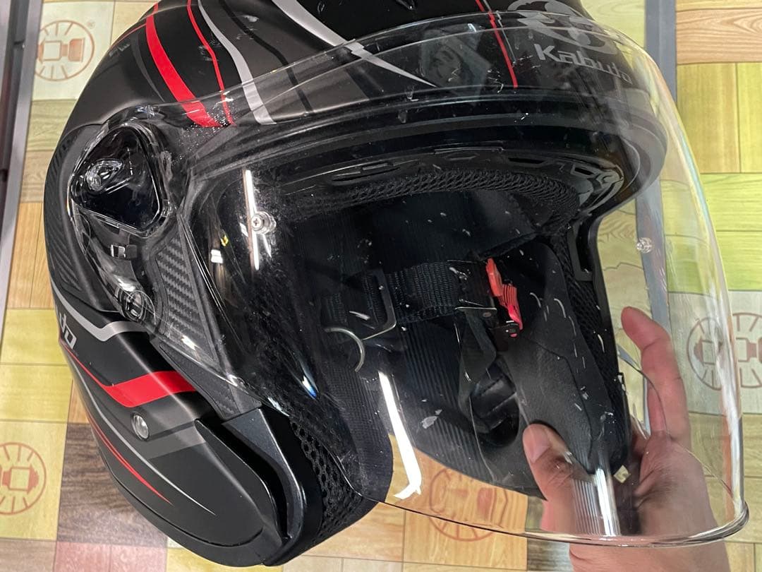 Kabuto ヘルメット ブラック/レッドXLサイズ