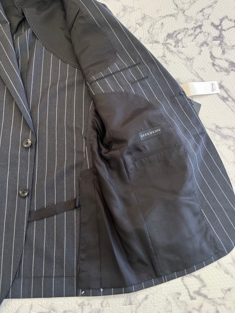 未使用 HILTON ヒルトン Zegna ゼニア スーツ ストライプ YA7