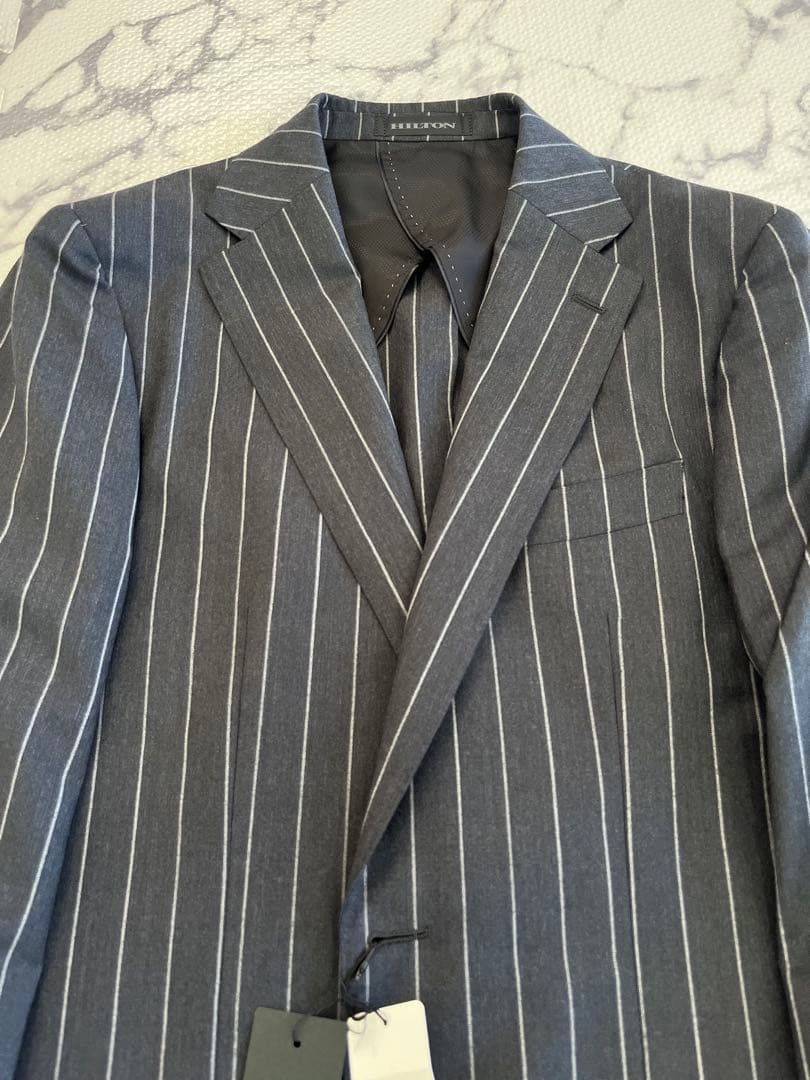 未使用 HILTON ヒルトン Zegna ゼニア スーツ ストライプ YA7
