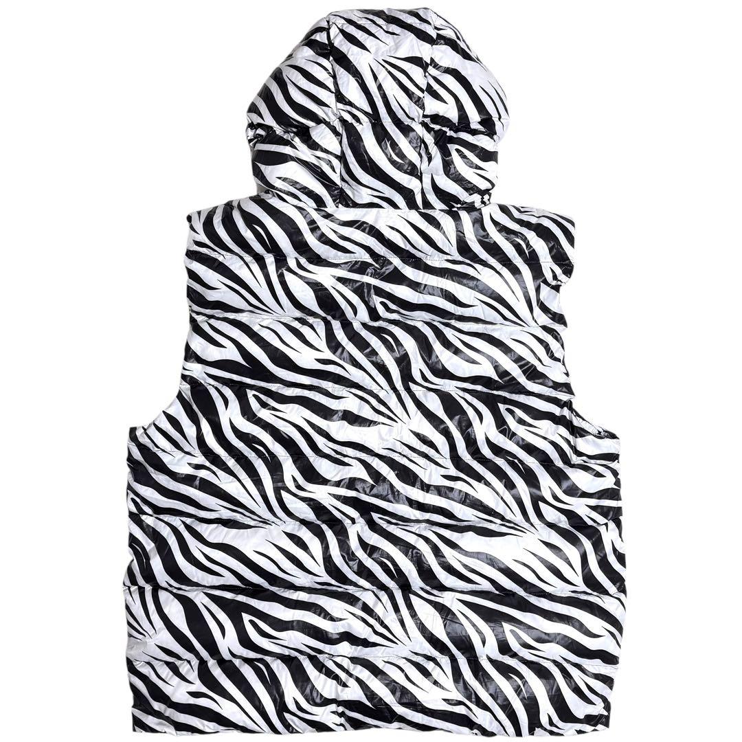 DUVETICA × HYDROGEN ダウンベスト ゼブラ柄 フード付き 50