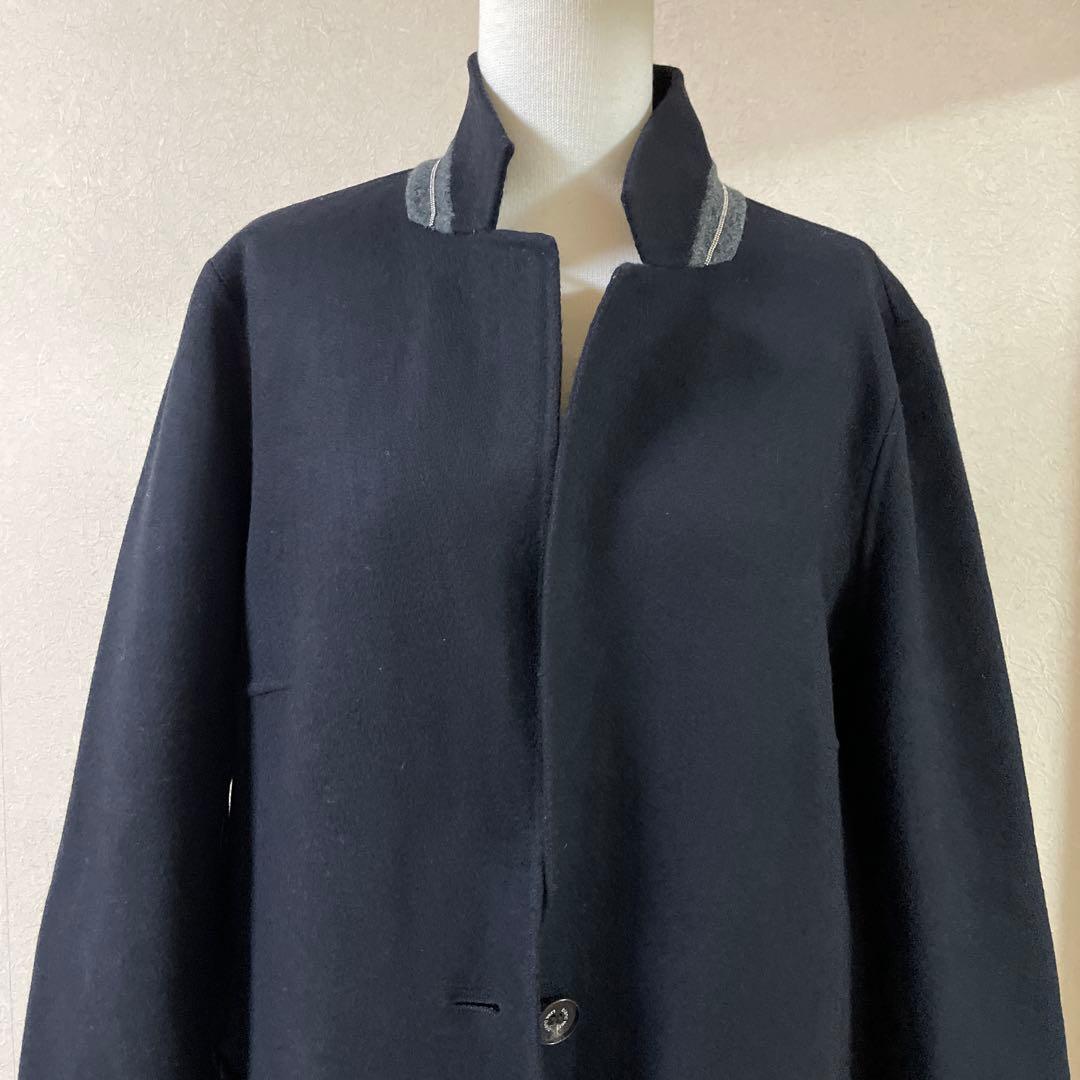 お値下げ‼️ブランベール ネイビー チェスターコート 襟ボールチェーン40
