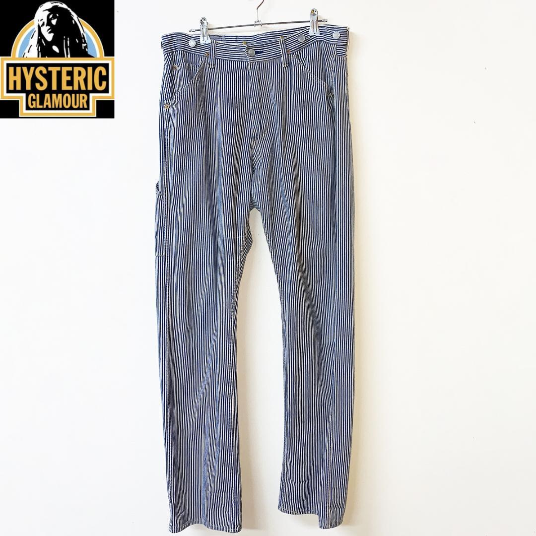 ヒステリックグラマー ヒッコリーストライプパンツ　サスペンダー　オーバーオール