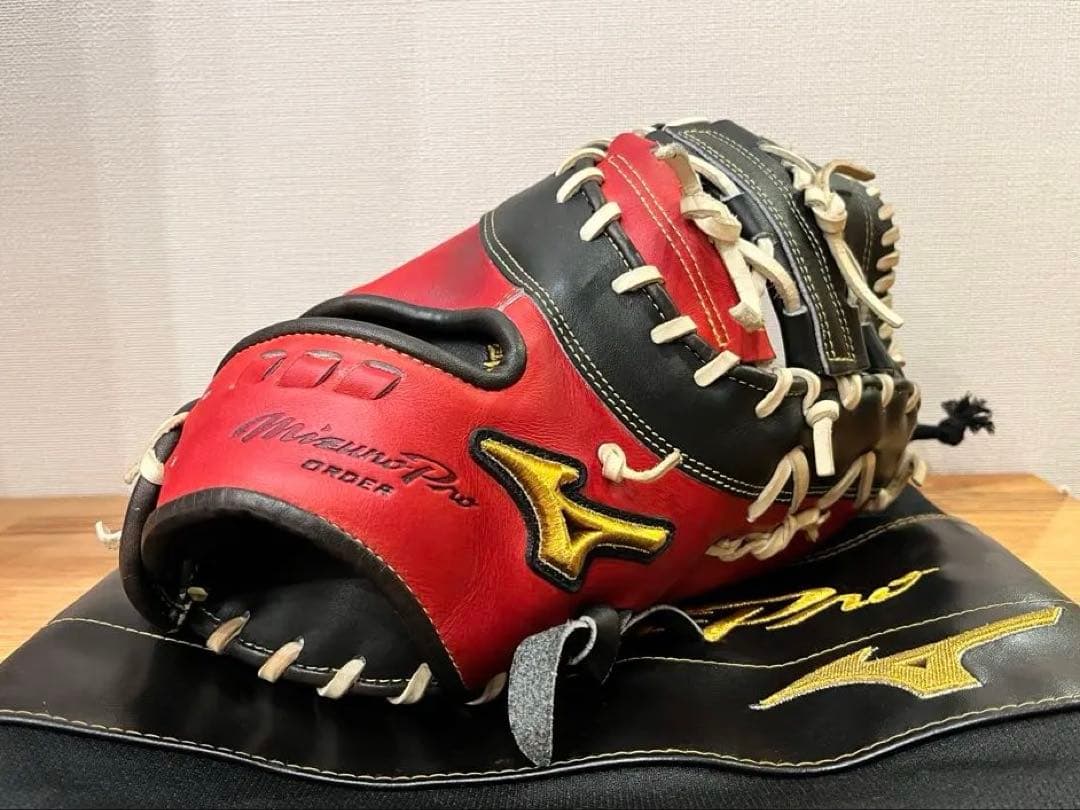 MizunoPro ORDER 軟式ファーストミット　レッド/ブラック