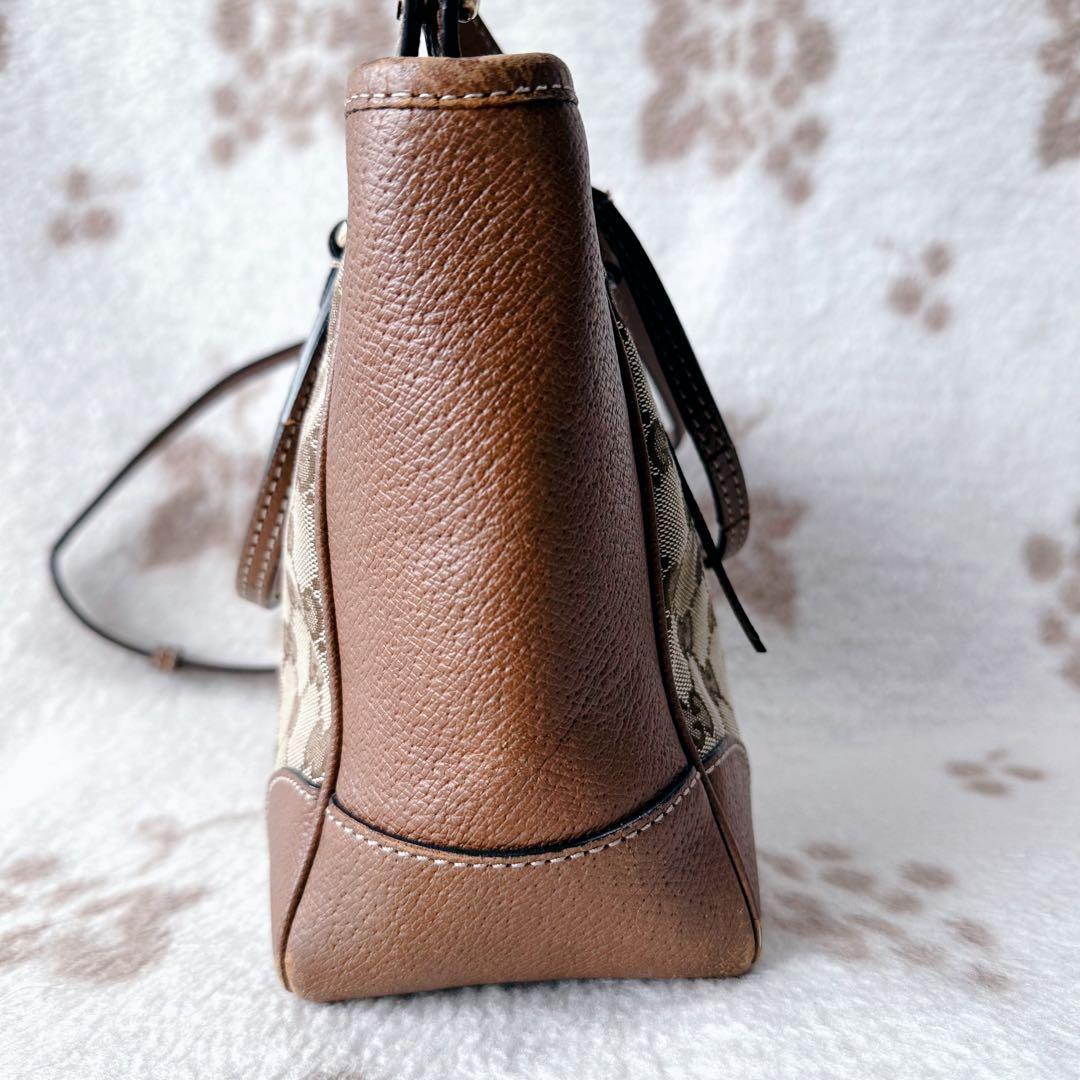 グッチ ブリー スモール バッグ ショルダー GG レザー キャンバス 2WAY