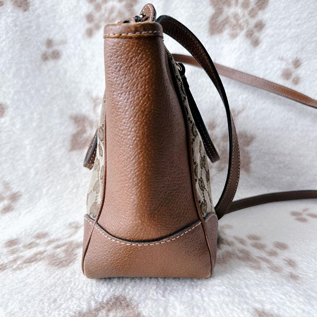 グッチ ブリー スモール バッグ ショルダー GG レザー キャンバス 2WAY