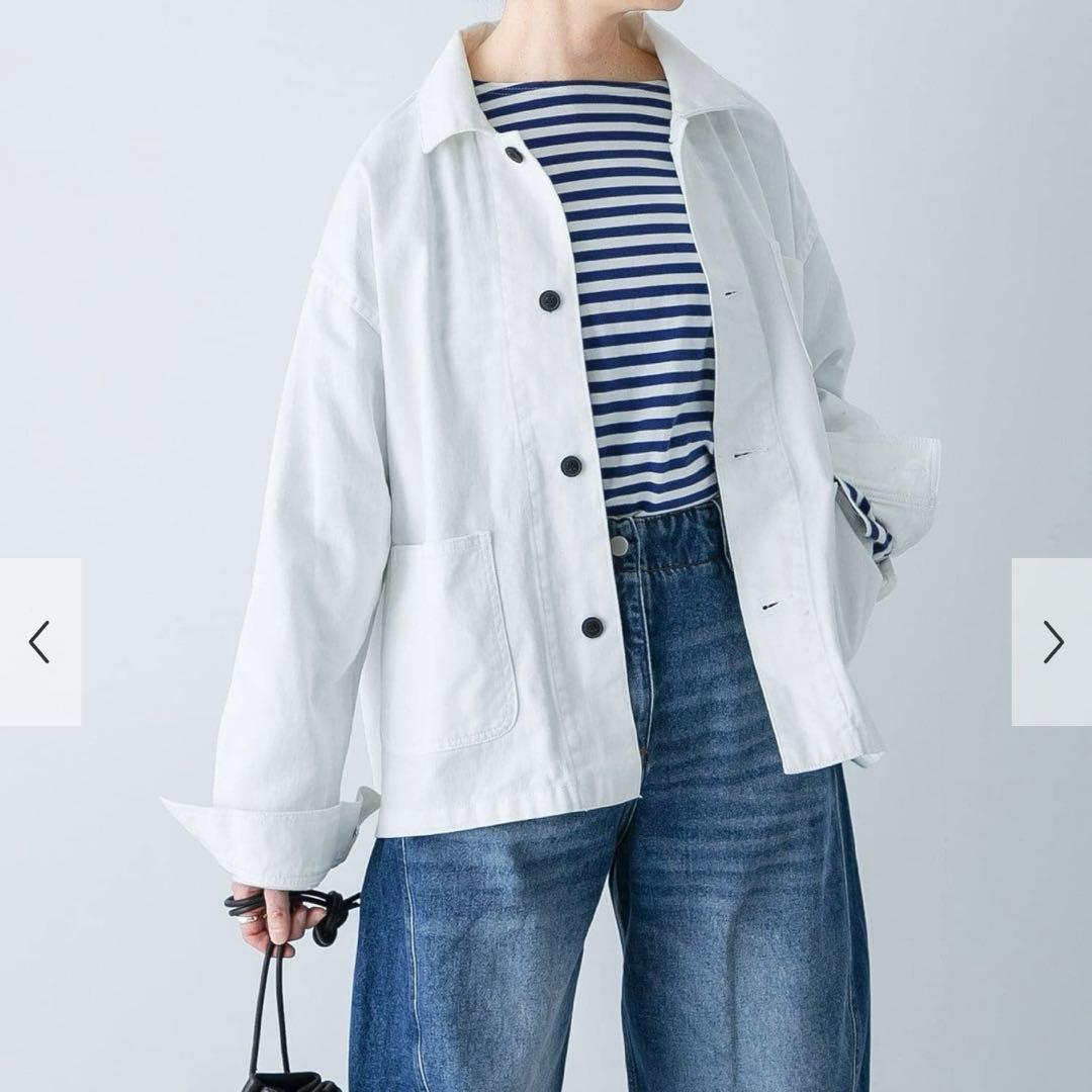 かぐれ　デニムカバーオール ジャケット 2 ホワイト