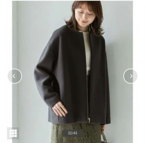 「moa」NOBLE　カラーレスジップショートコート　36