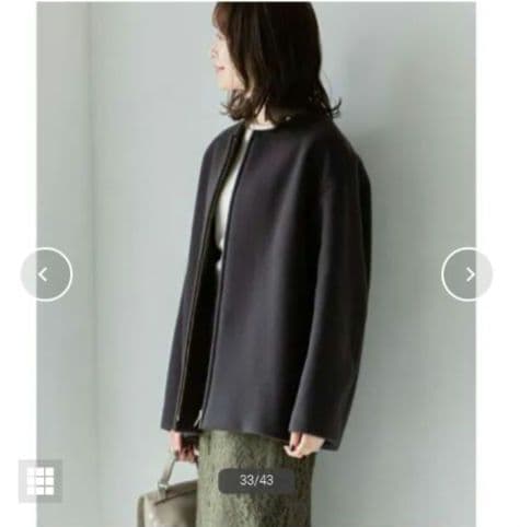 「moa」NOBLE　カラーレスジップショートコート　36