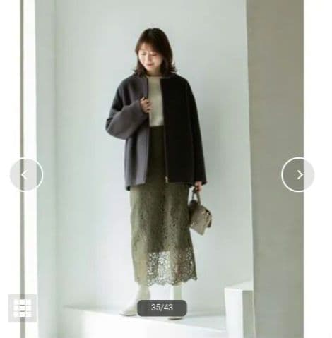 「moa」NOBLE　カラーレスジップショートコート　36