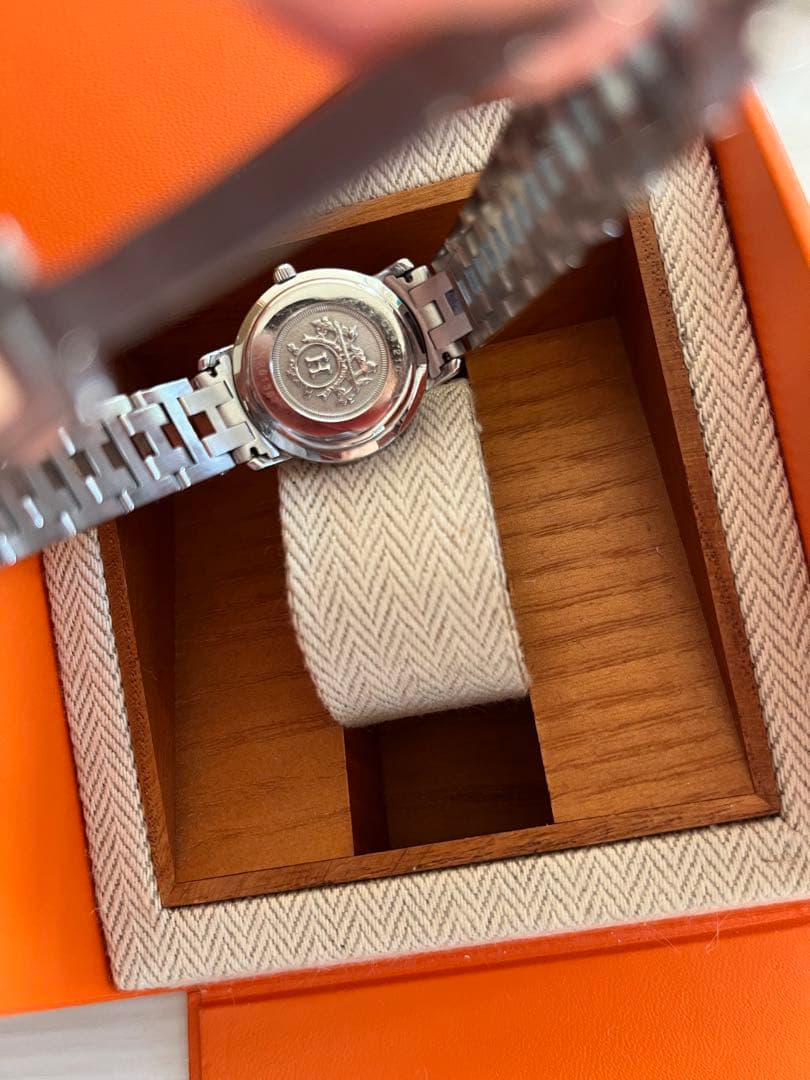 HERMES クリッパー アナログ腕時計 シルバー
