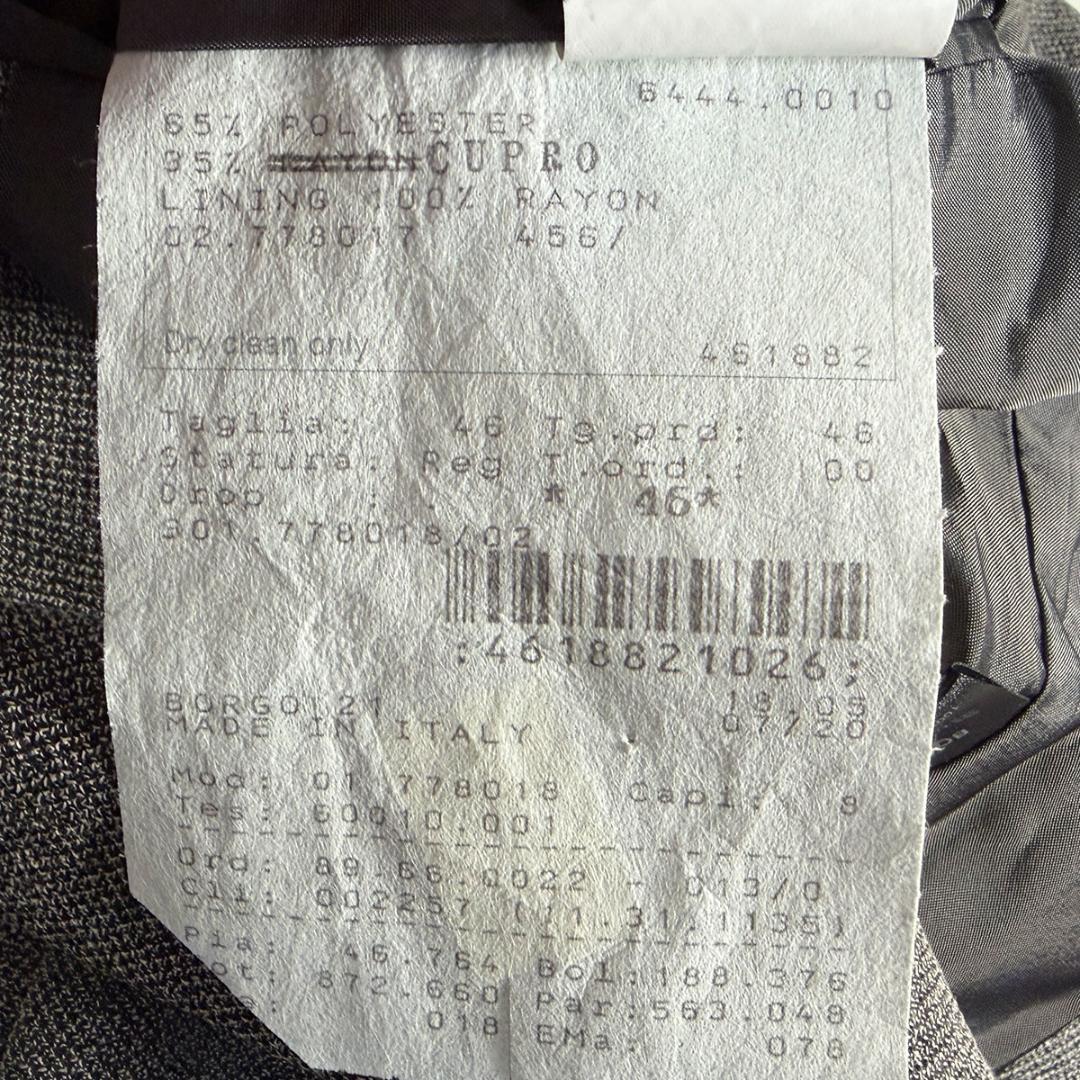 J5161 新品 ジョルジオアルマーニ JAGGER 黒タグスーツ グレー 46