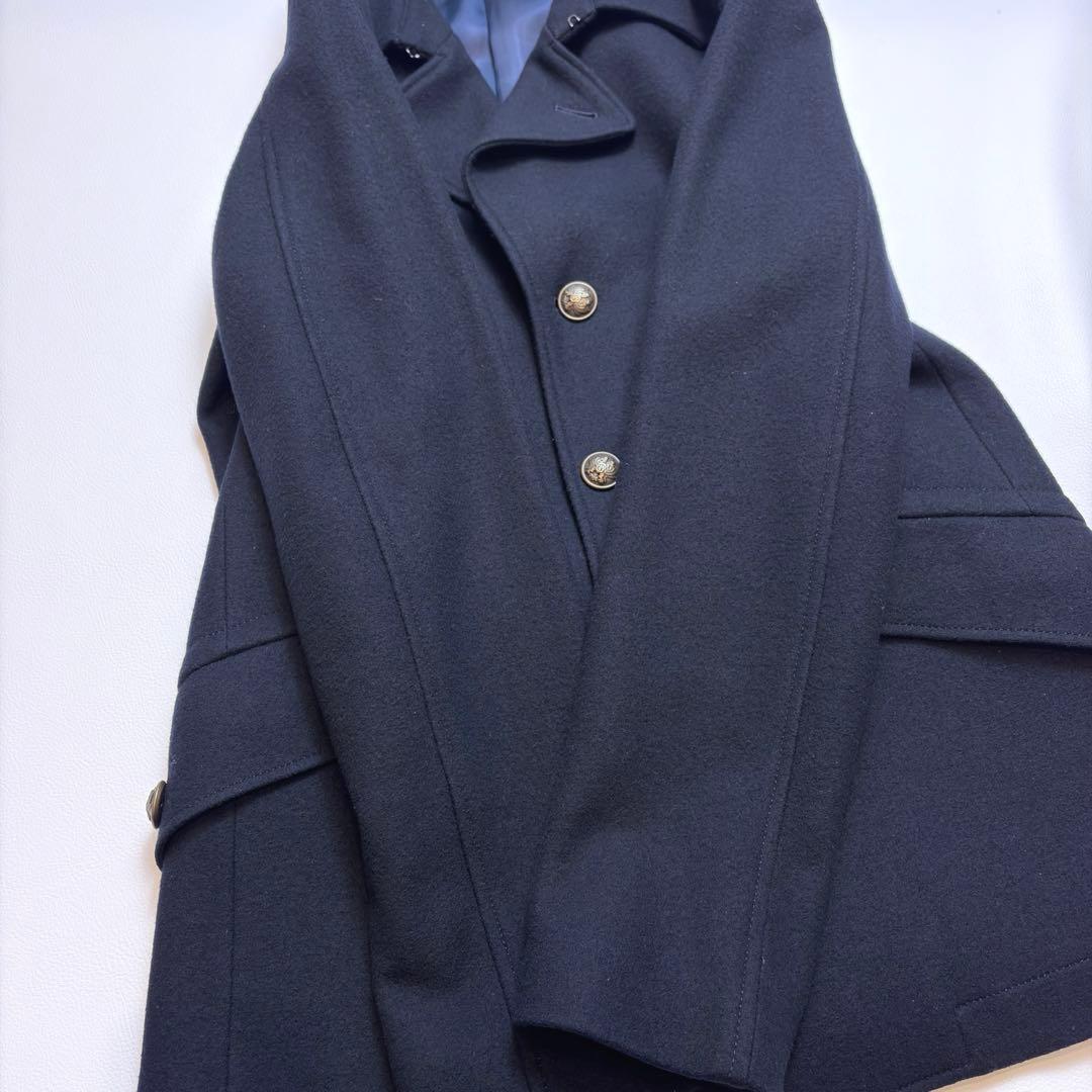 極美品 ポールスミス ミリタリー ピーコート メタルボタン ネイビー L ウール