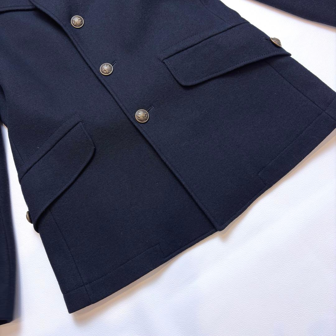 極美品 ポールスミス ミリタリー ピーコート メタルボタン ネイビー L ウール