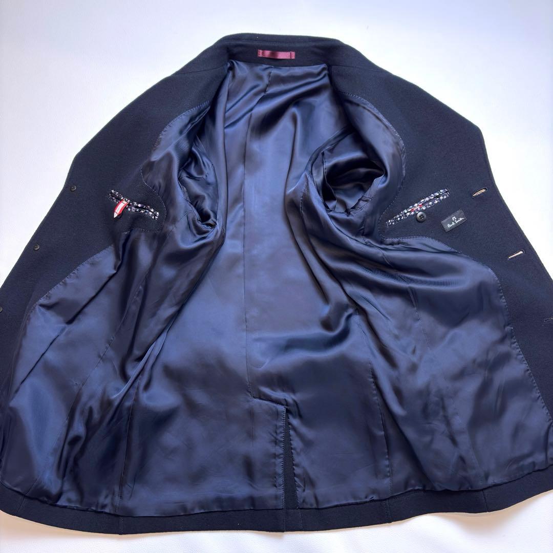 極美品 ポールスミス ミリタリー ピーコート メタルボタン ネイビー L ウール