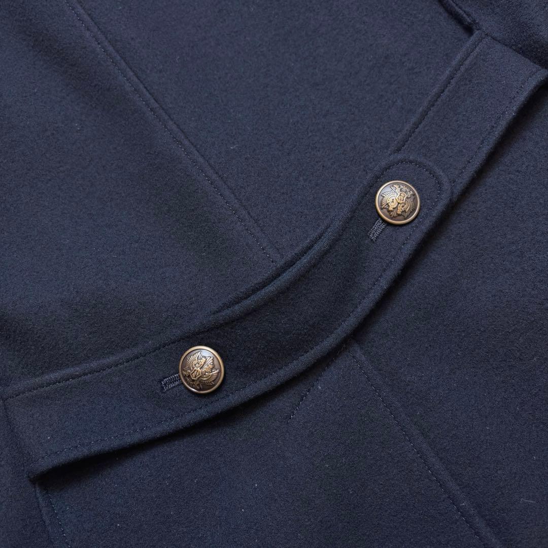 極美品 ポールスミス ミリタリー ピーコート メタルボタン ネイビー L ウール