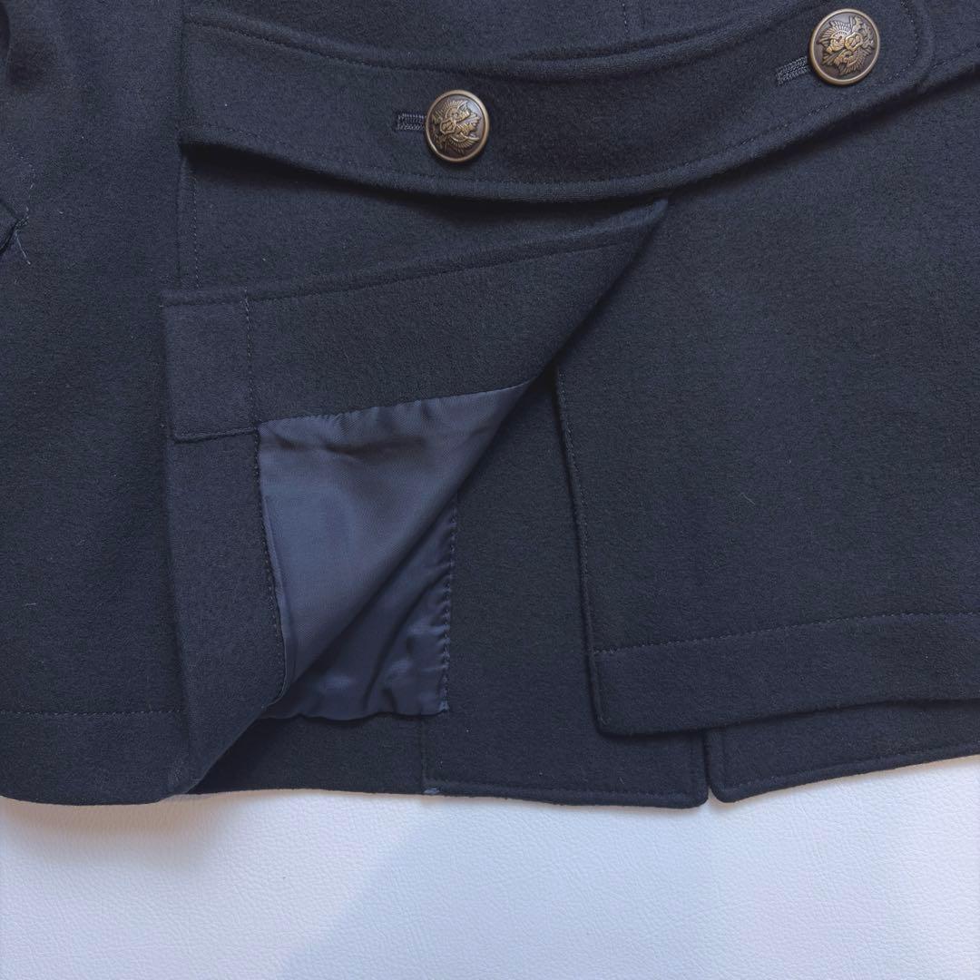 極美品 ポールスミス ミリタリー ピーコート メタルボタン ネイビー L ウール