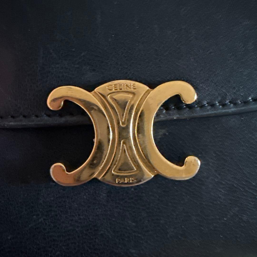 CELINE 黒 レザー 三つ折り財布