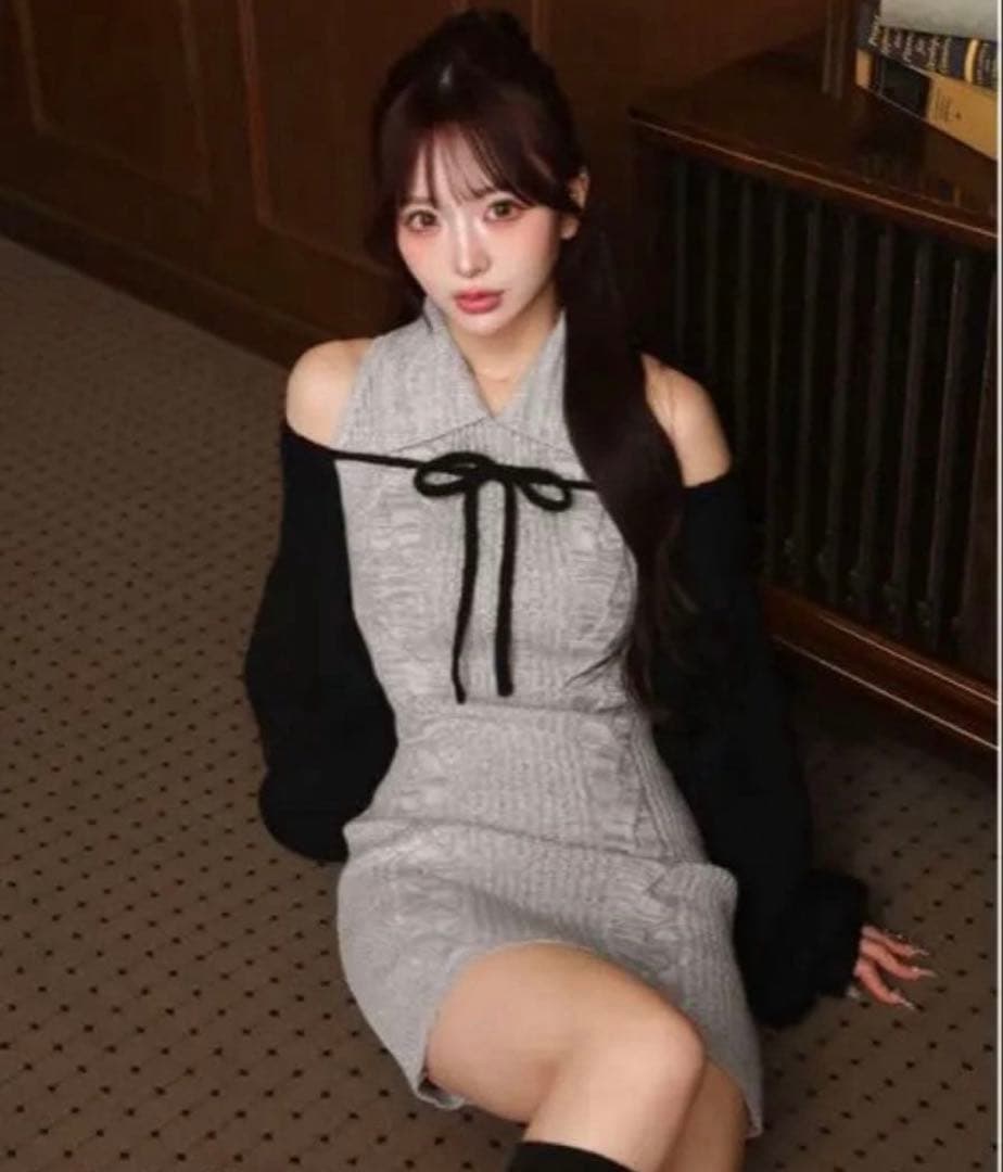 Darich ダーリッチ　ショートボレロニットミニワンピース F-L サイズ