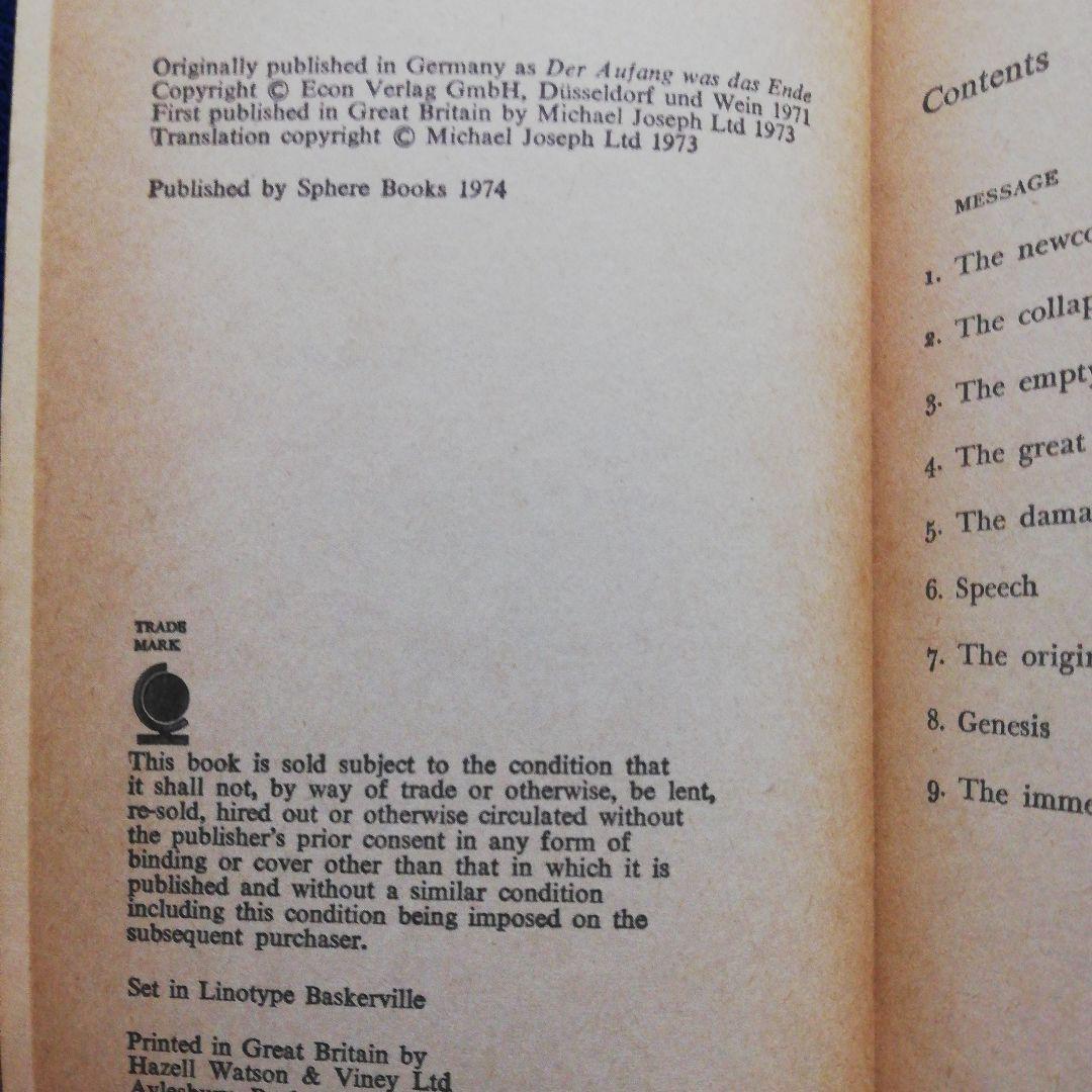 洋書 THE BEGINNING WAS THE END by MAERTH