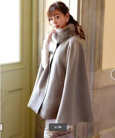 【大きいサイズ 新品タグ付き】RUIRUE BOUTIQUE ファーポンチョ