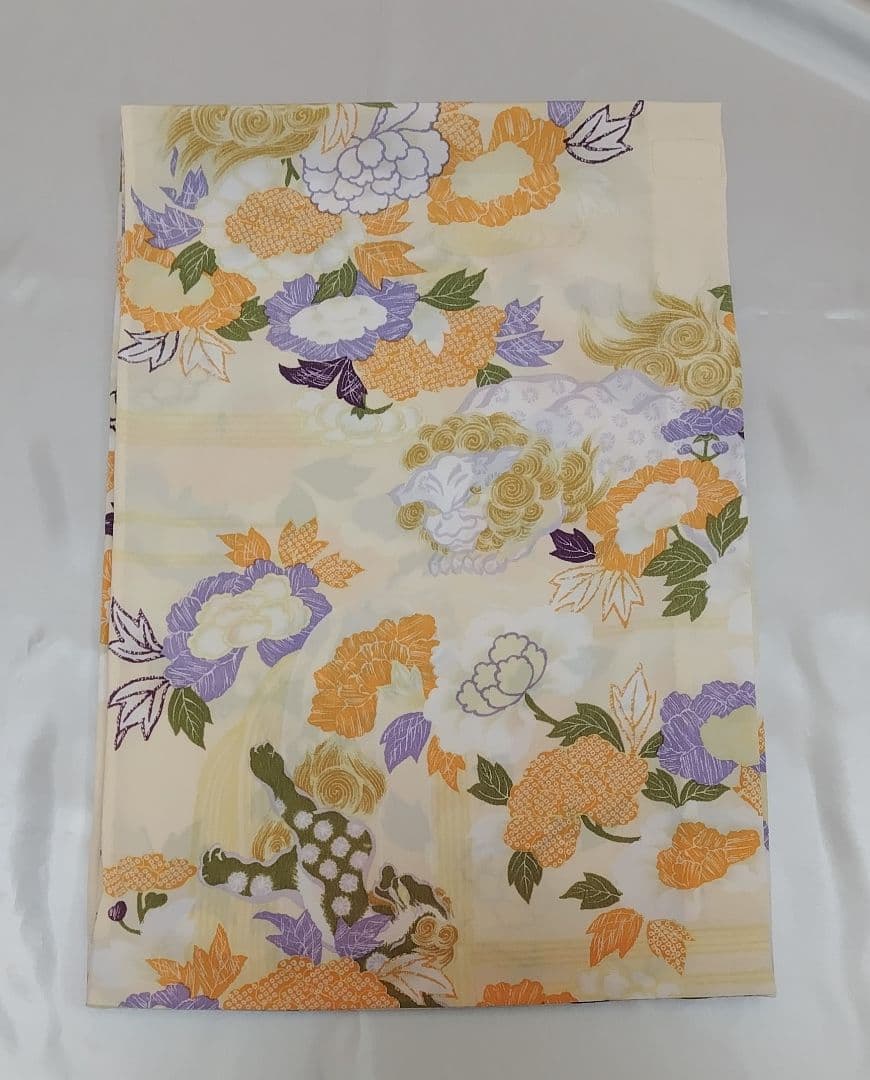 岡重　唐獅子と牡丹　シルック　替え袖