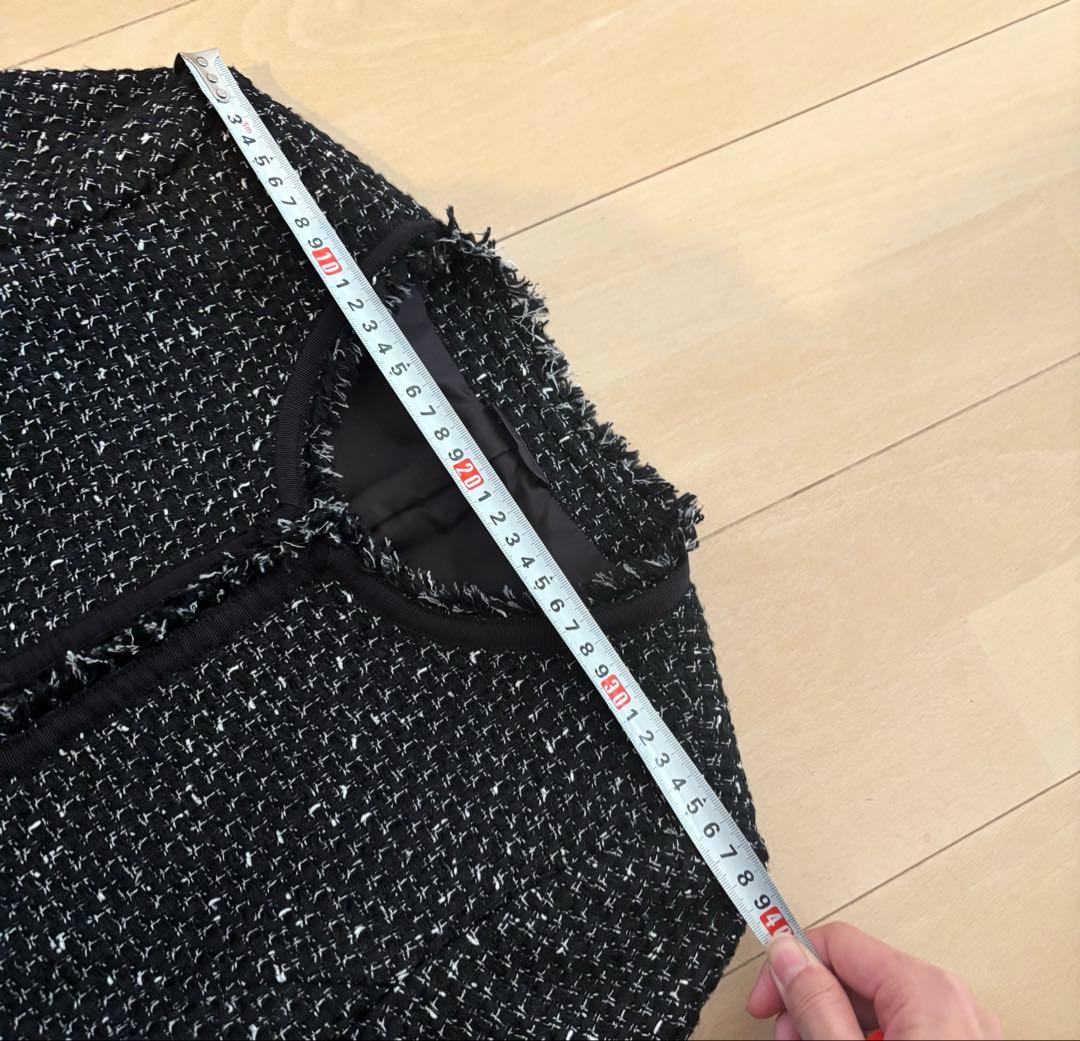 アナイ ツイード ノーカラージャケット