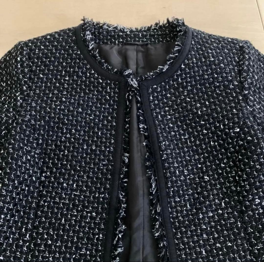 アナイ ツイード ノーカラージャケット