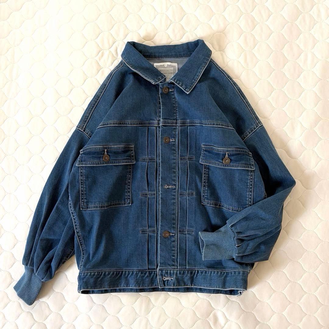 【極美品】BEARDSLEY 袖パフGジャン　インディゴブルー