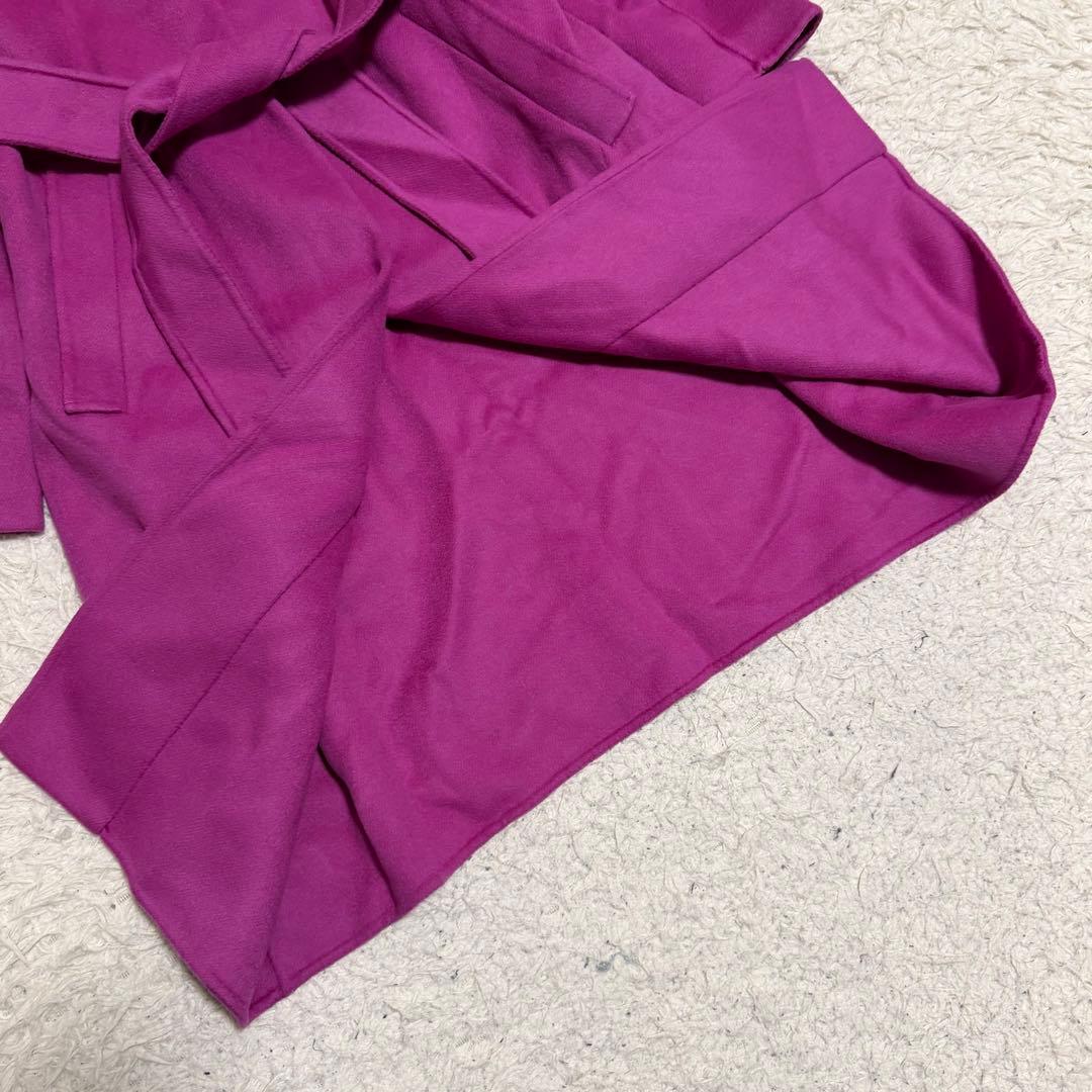 近年極美品　マックスマーラ　クチートアマーノ　ベルテッドコート　ノーカラー　紫