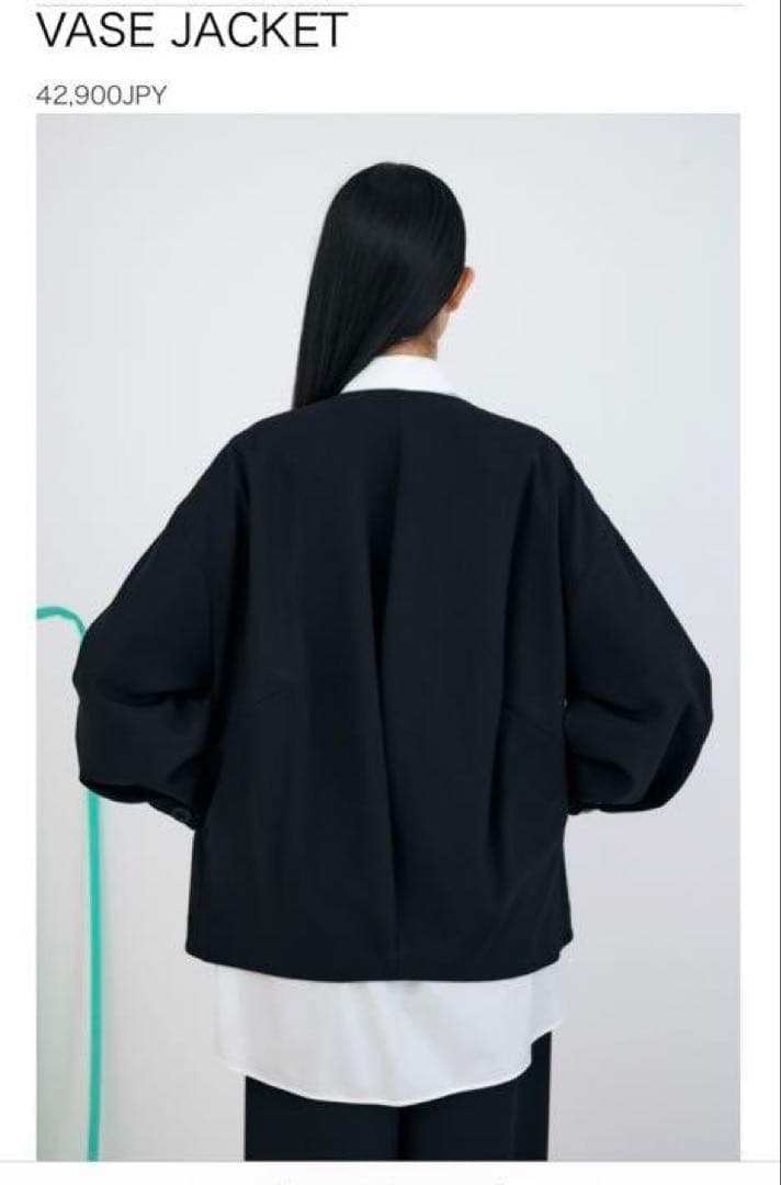 ENFOLD VASE JACKET 黒 ノーカラージャケット 38