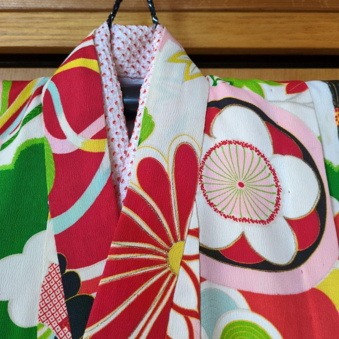 七五三３歳お着物と正絹総絞り手縫いの被布（袖無し長襦袢付き）