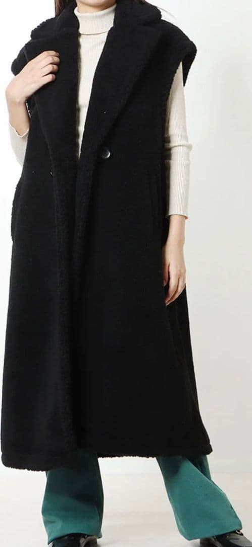 デシグアル　ウールロングジレ　Sサイズ　ブラック