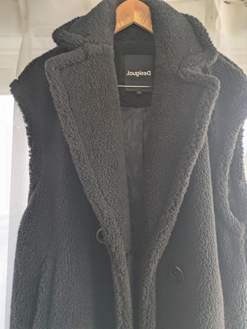 デシグアル　ウールロングジレ　Sサイズ　ブラック