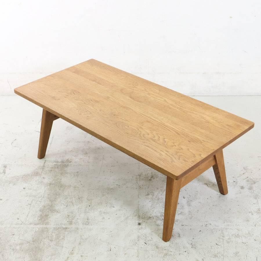 値下ウニコ アディ センターテーブル 幅100cm オーク材 棚付きローテーブル