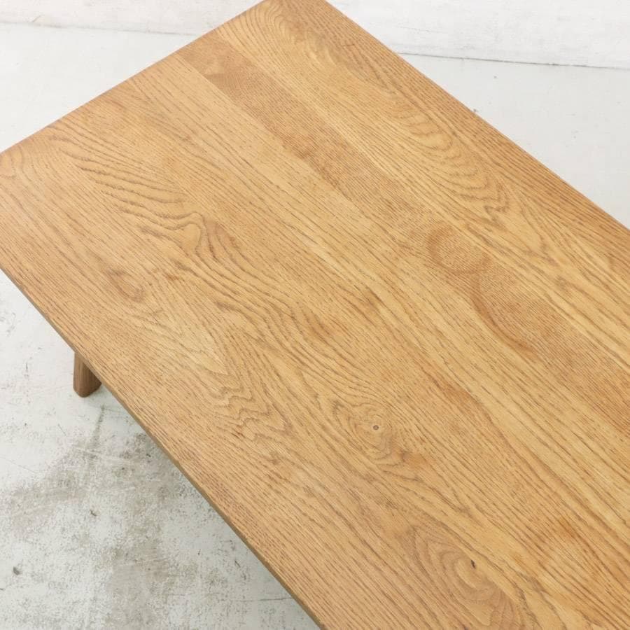 値下ウニコ アディ センターテーブル 幅100cm オーク材 棚付きローテーブル