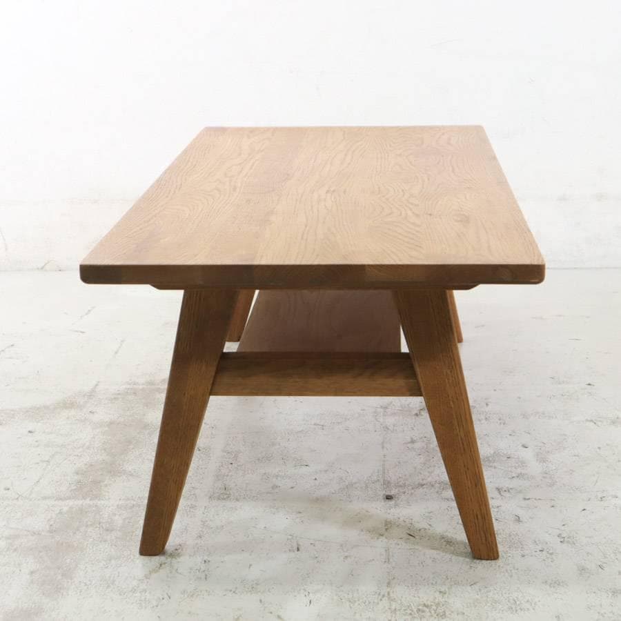 値下ウニコ アディ センターテーブル 幅100cm オーク材 棚付きローテーブル