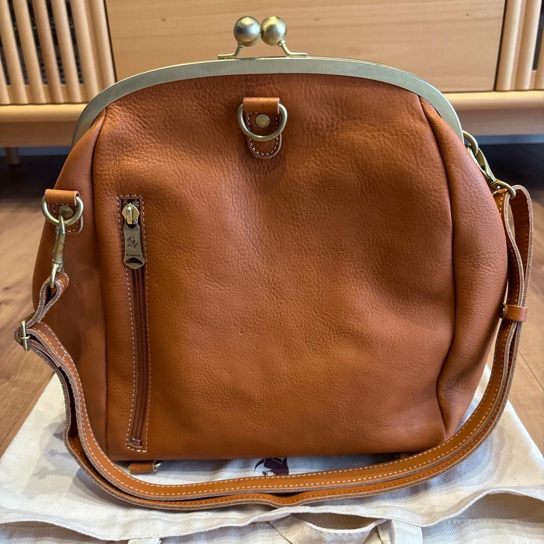 キソラ がま口 2WAY リュック ショルダーバッグ トミー キャメル