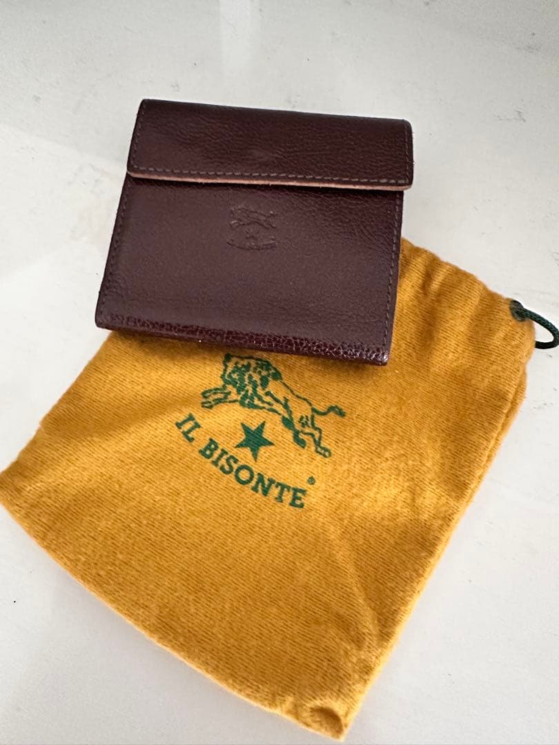 【イルビゾンテ】新品未使用 レザー製三つ折り財布 ダークブラウン