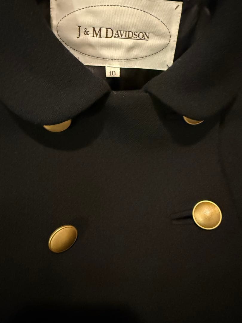 J&M Davidson ダブルブレスト ウールコート ブラック
