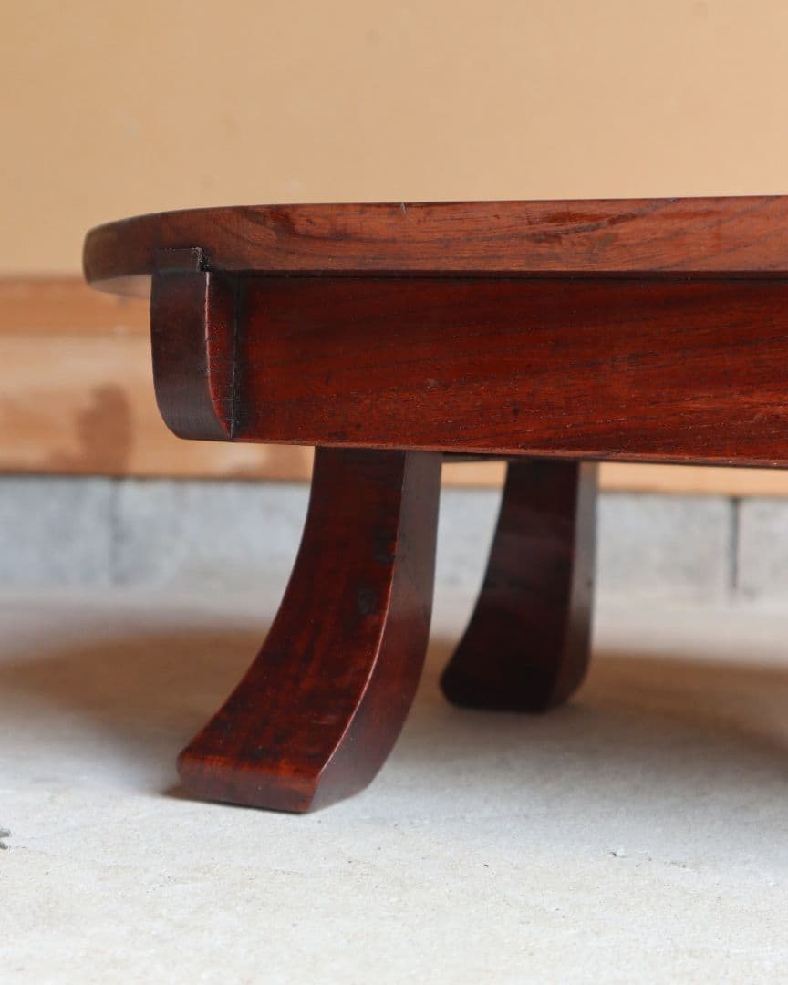 値下げ 総欅(ケヤキ)材の豆ちゃぶ台　古道具 古家具 ローテーブル レトロ 座卓