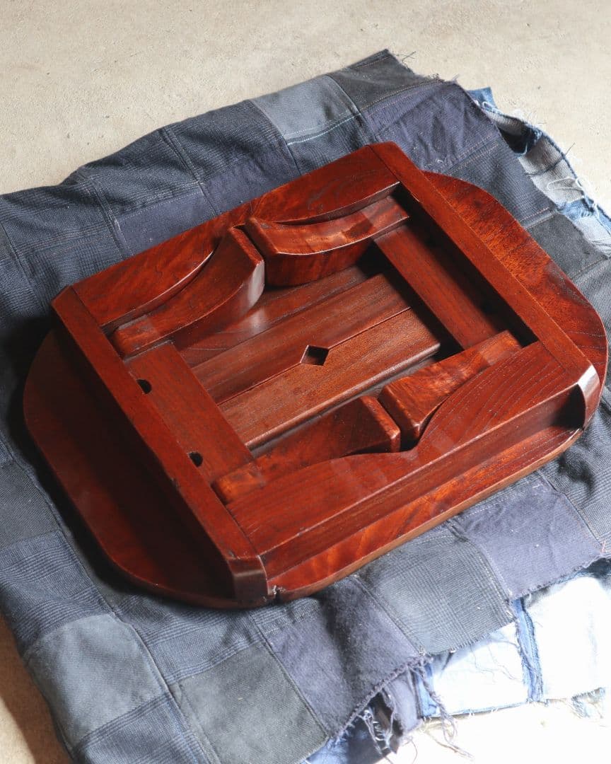 値下げ 総欅(ケヤキ)材の豆ちゃぶ台　古道具 古家具 ローテーブル レトロ 座卓