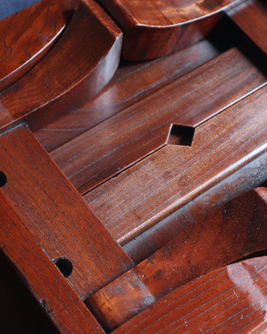 値下げ 総欅(ケヤキ)材の豆ちゃぶ台　古道具 古家具 ローテーブル レトロ 座卓