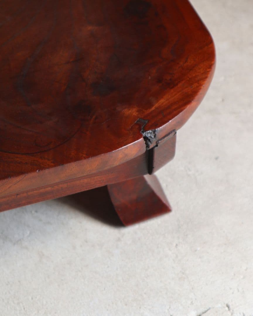 値下げ 総欅(ケヤキ)材の豆ちゃぶ台　古道具 古家具 ローテーブル レトロ 座卓