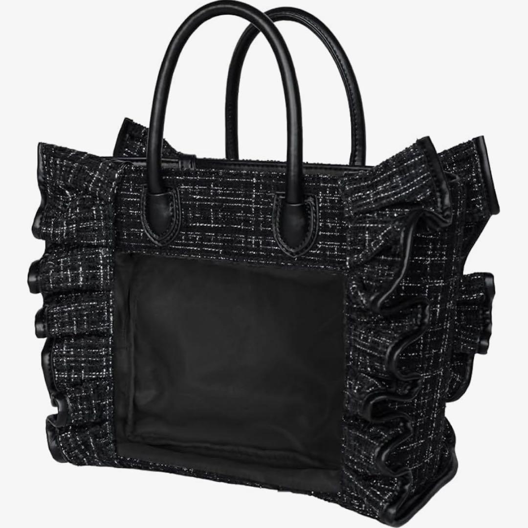 リリディ 痛バッグ ツイード ブラック