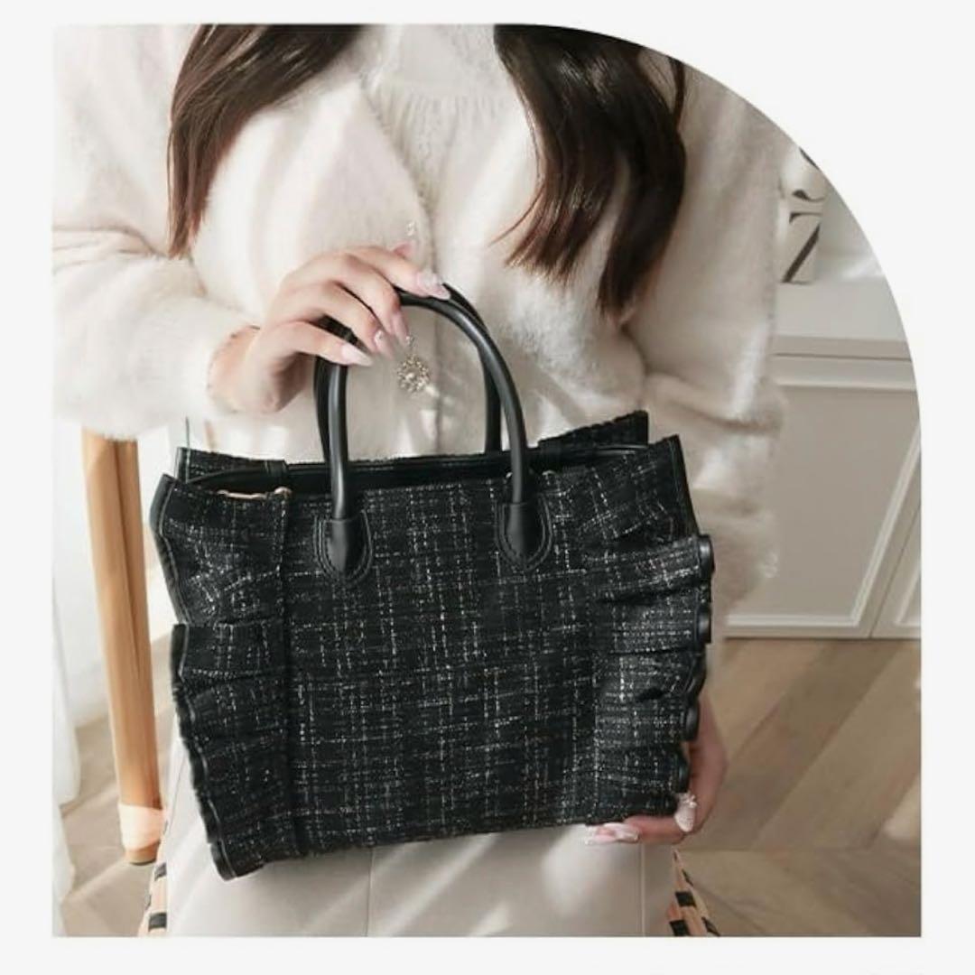 リリディ 痛バッグ ツイード ブラック